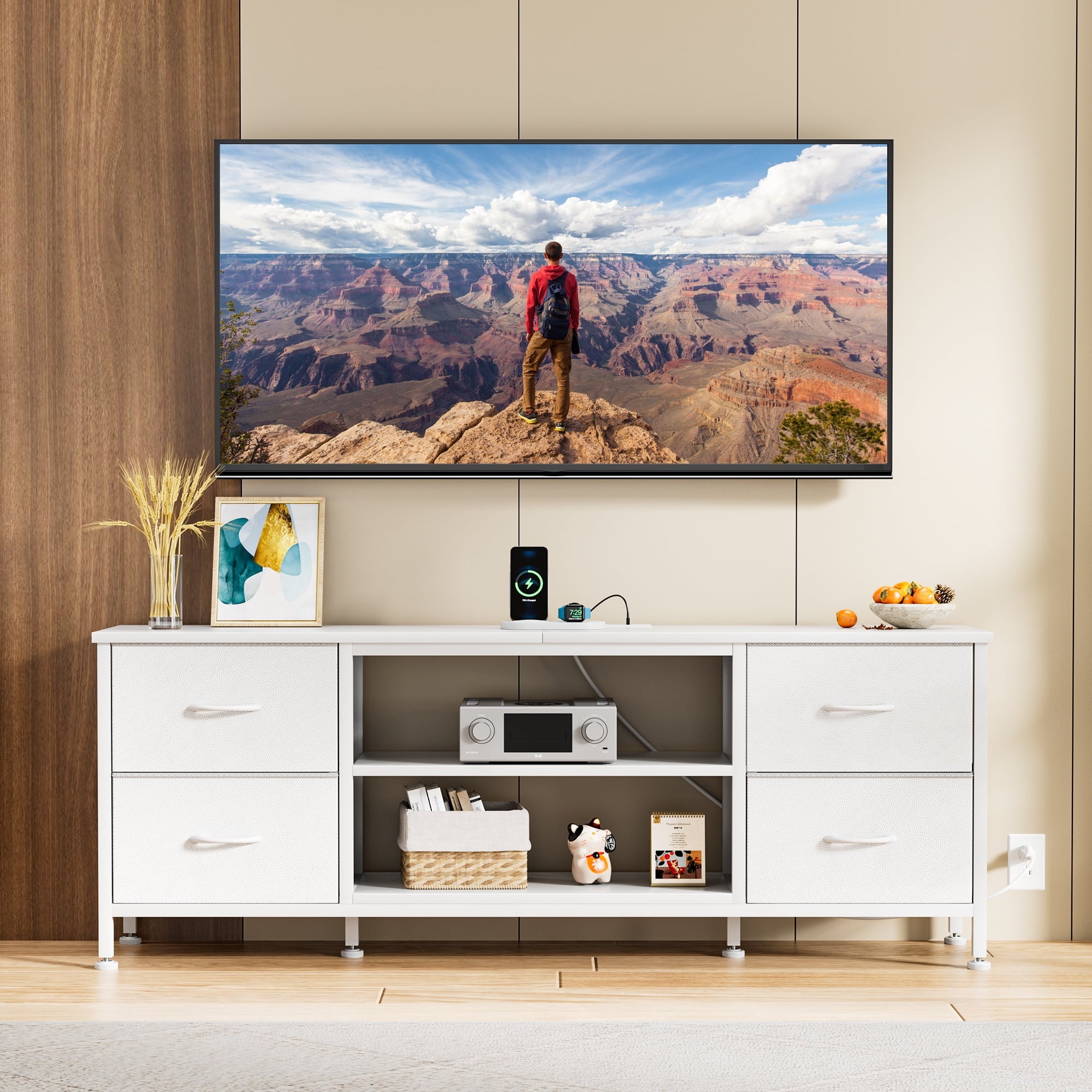 tv stand dresser for bedroom GIKPAL Dresser TV Stand, Dressers for Bedroom for 60" TV Stand with Po –  onmeus