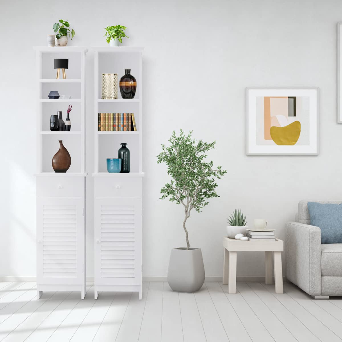 ONME Bathroom Storage Cabinet, Narrow Tall Slim Floor Cabinet