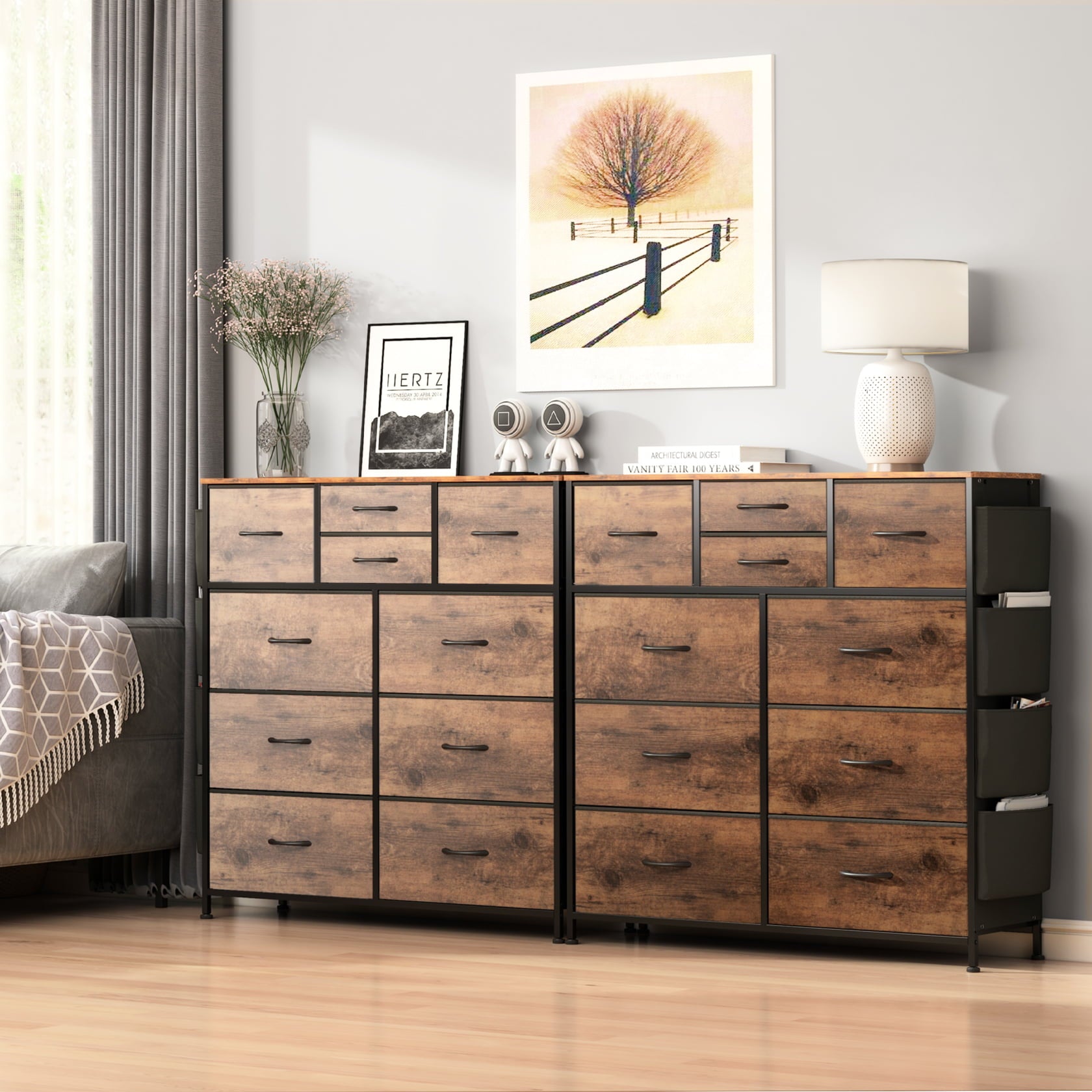 GIKPAL 10 Drawer Dresser, Chest of Drawers for Bedroom Fabric Dressers   onmeus