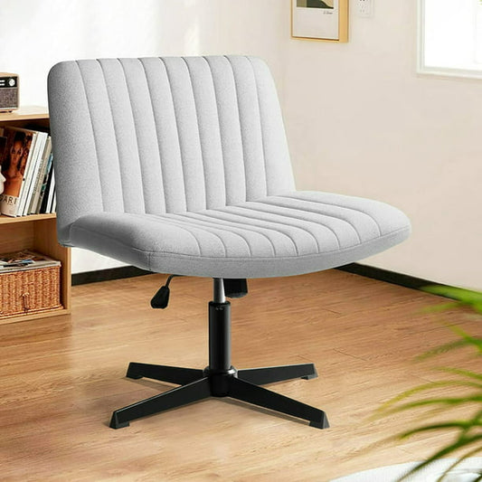 YaFiti Armless Office Desk Chair No Wheels,Fabric Padded Modern, Mid Back Accent Chair, Gary