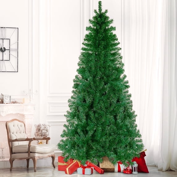 GIKPAL 7.5ft Premium Artificial Christmas Tree w/1355 Branch Tips, PVC Xmas Tree for Indoor Outdoor Holiday Tree with Metal Base, Green