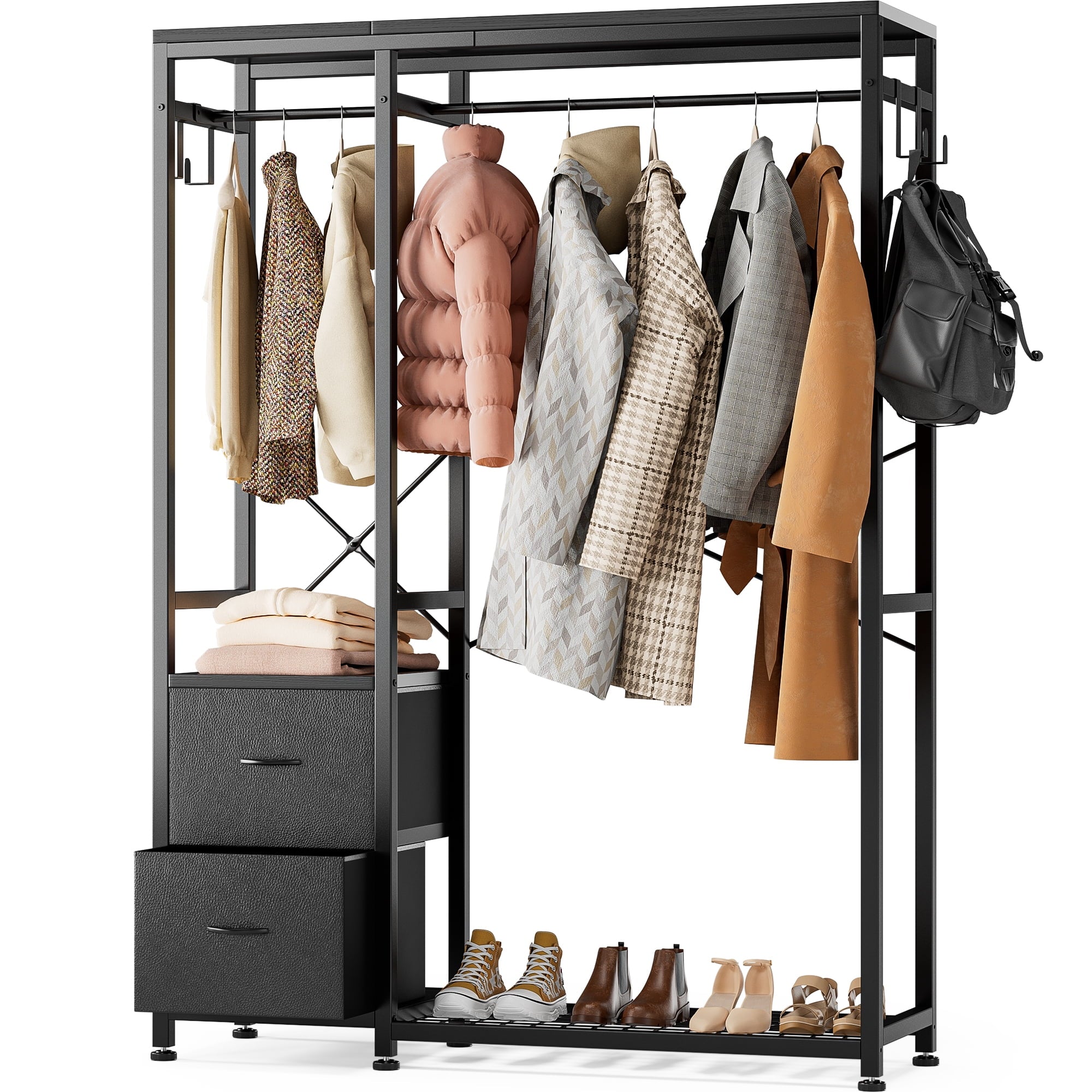 GIKPAL Clothes Racks, 72.8'' Heavy Duty Garment Rack for Clothing Stor ...