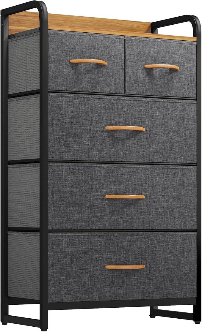 GIKPAL Fabric Dresser with 3 Drawers 2 pcs - Storage Tower with Large Capacity, Organizer Unit for Bedroom, Living Room & Closets