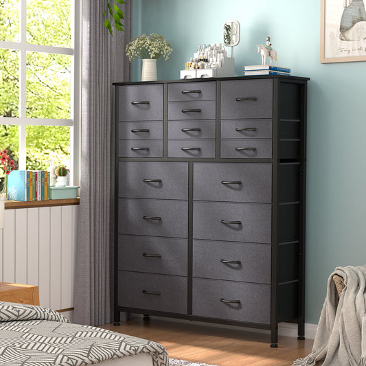 Lulive 18 Drawer Dresser for Bedroom Dressers & Chests of Drawers for Living Room, Hallway, Closets, Gray