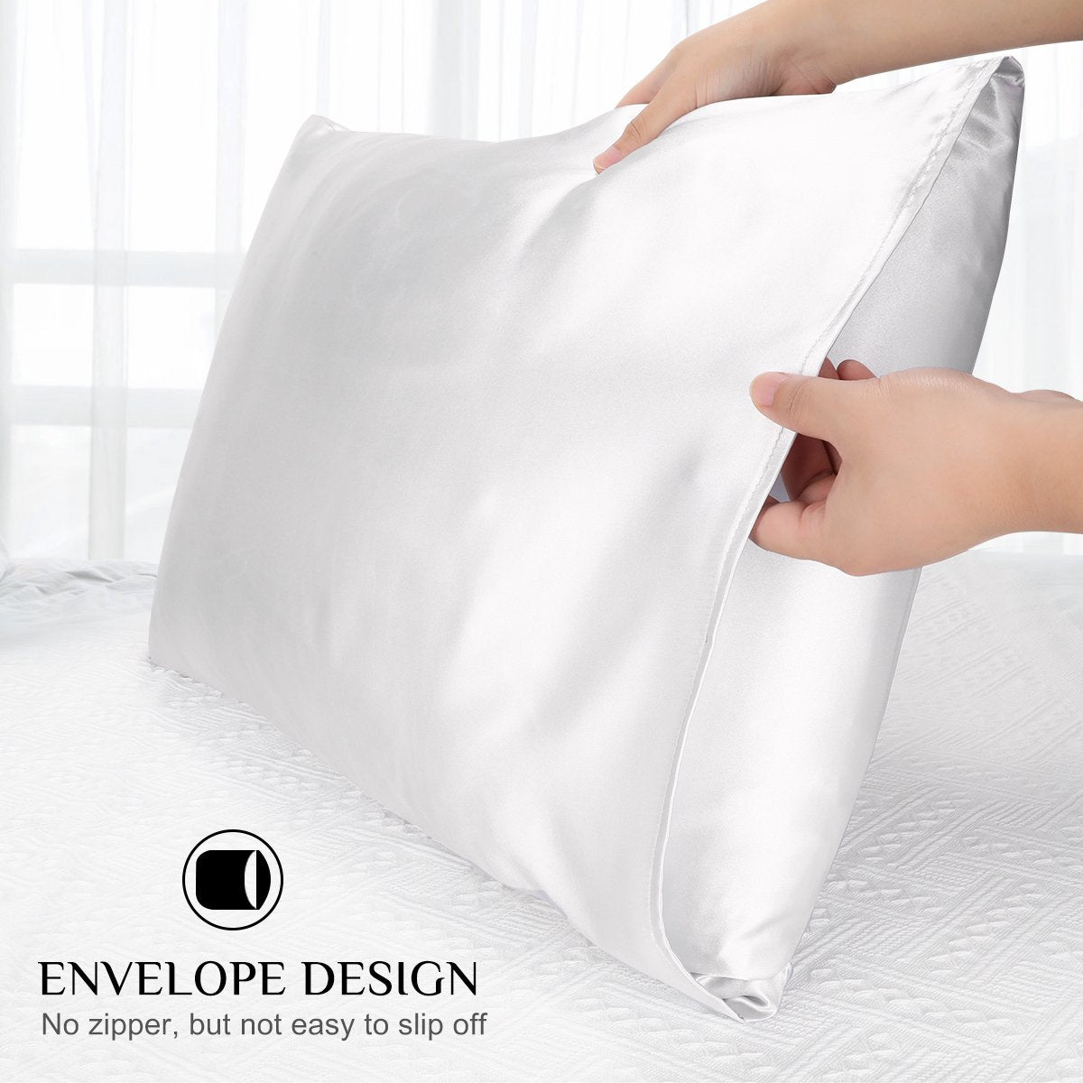 ONME Satin Pillowcase, 20x30in Glossy Cooling Silky Satin Pillow Covers